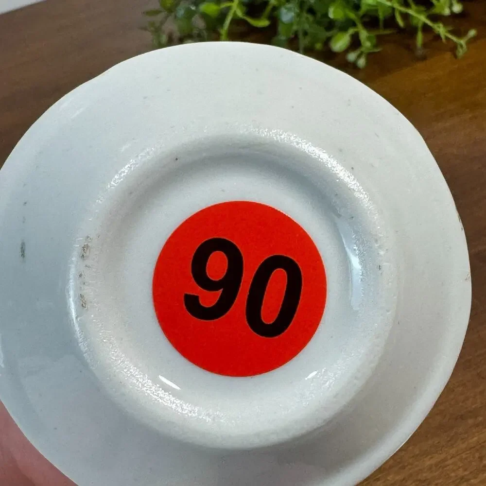 Vintage Restaurant Ware Butter Pat Green Band Chunky 3